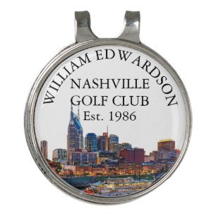 Nashville Skyline Personalized Golf Club Name Hat Clip