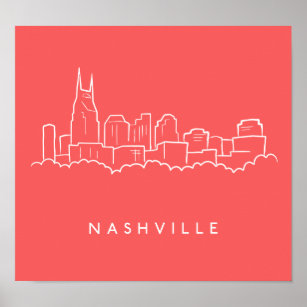 Nashville Skyline Art Wall Decor Zazzle
