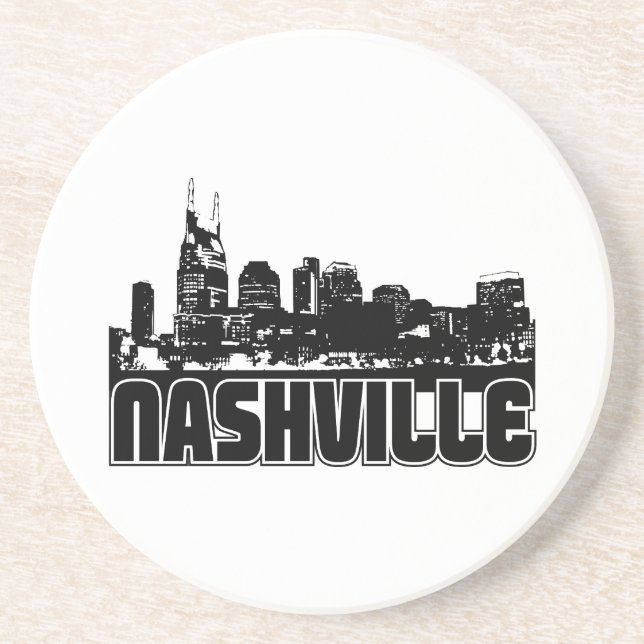 Nashville Skyline Sandstone Coaster (Front)
