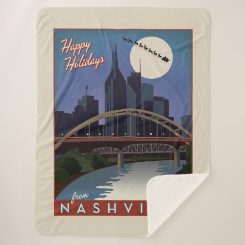 Nashville Skyline Sherpa Blanket