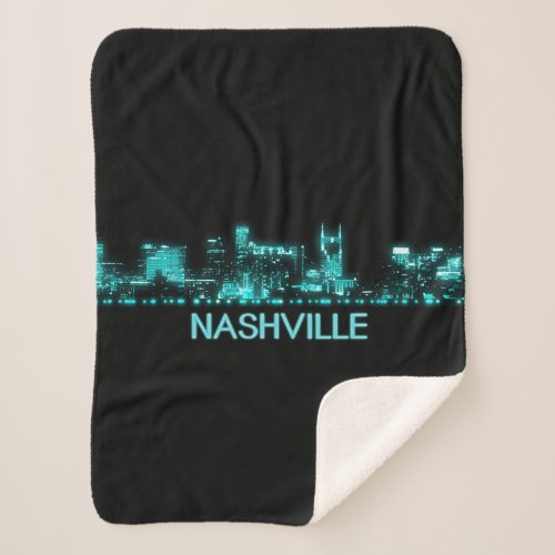 Nashville Skyline Sherpa Blanket
