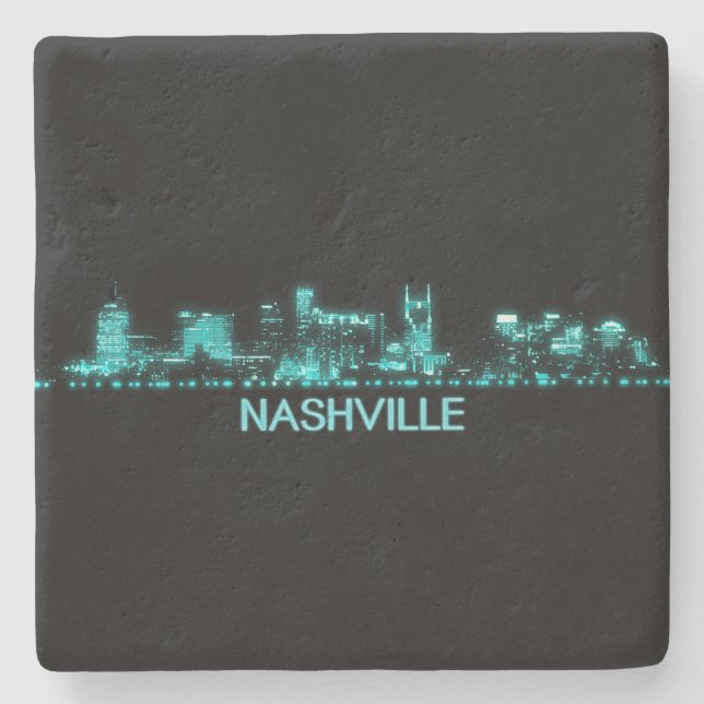 Nashville Skyline Stone Coaster (Front)