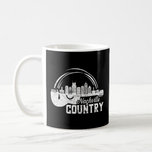 Nashville Skyline Tennessee Country Music Guitar P Coffee Mug