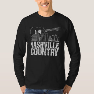 Nashville Skyline Tennessee Country Music Guitar P T-Shirt