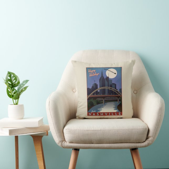Nashville Skyline Throw Pillow (Chair)