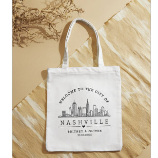 Nashville Skyline Tote Bag – Custom Wedding favor
