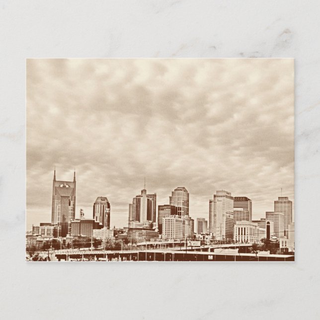 Nashville Skyline Vintage Effect - Postcard (Front)
