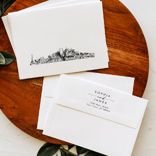 Nashville Skyline Wedding Cityscape Envelope