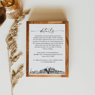 Nashville Skyline Wedding Details Card, 3.5x5 Enclosure Card