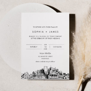 Nashville Skyline Wedding Invitation with Photo