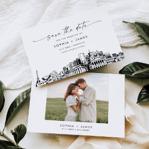 Nashville Skyline Wedding Save the Date Card