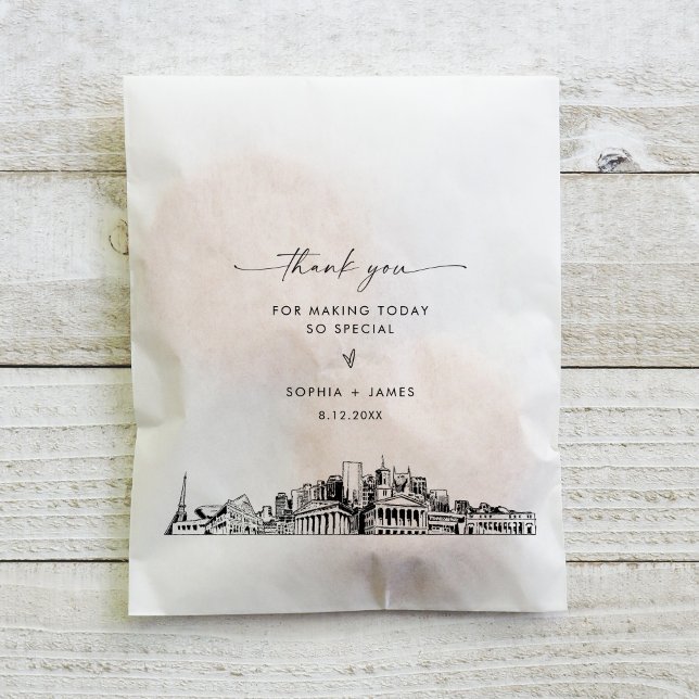 Nashville Skyline Wedding Thank You Favor Bags (Creator Uploaded)