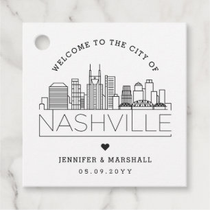 Nashville Skyline   Wedding Welcome Favor Tags