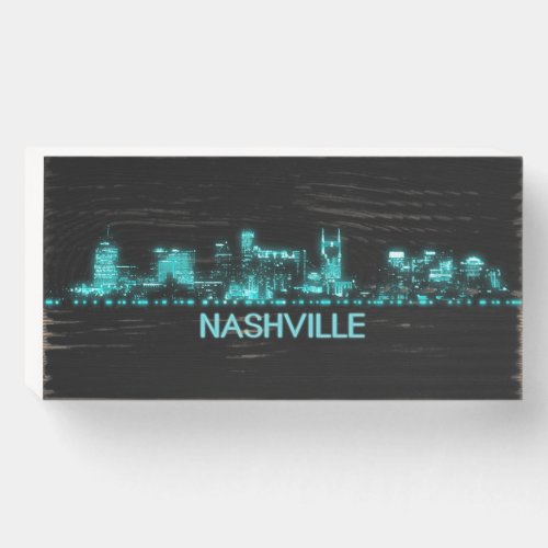Nashville Skyline Wooden Box Sign