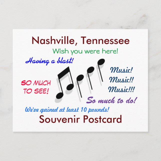 Nashville Souvenir Postcard (Front)
