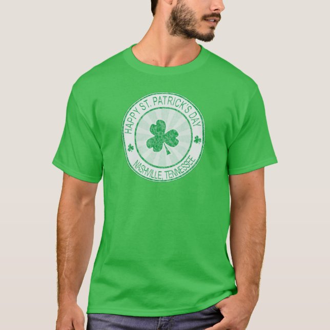 Nashville St. Patrick's Day Men's Green T-Shirt (Front)