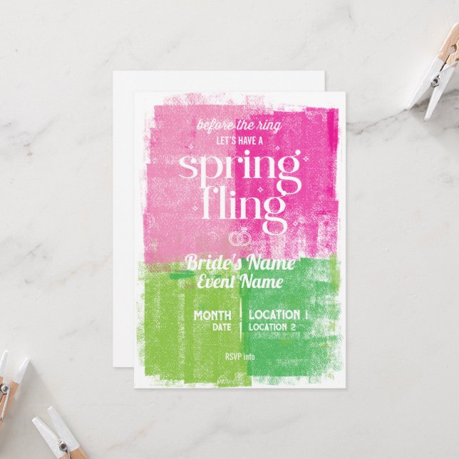 Nashville style Bachelorette Party Invitation (Front/Back In Situ)