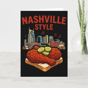 Nashville Style Spicy Fried Chicken And Music City Card