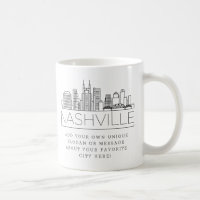 Nashville Stylized Skyline | Custom Slogan Coffee Mug