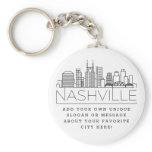 Nashville Stylized Skyline | Custom Slogan Keychain