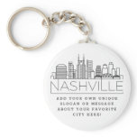 Nashville Stylized Skyline | Custom Slogan Keychain Nashville Stylized Skyline | Custom Slogan Keychain