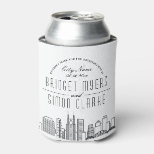 Custom Neoprene Foam Beer Can Drink Holder - Gray - Forever Wedding Favors