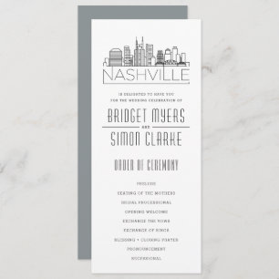 Nashville Stylized Skyline Wedding Program