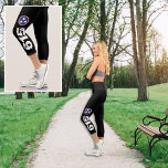 Nashville Tennessee 615 Cute Black White Exercise Capri Leggings<br><div class="desc">Proudly show off your love of TN while you workout. The three digits are set below the center of the TN flag. Simple,  clean design and easy to customize.</div>