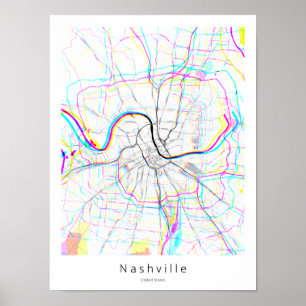 Nashville Tennessee Abstract Minimal Simple Map Poster