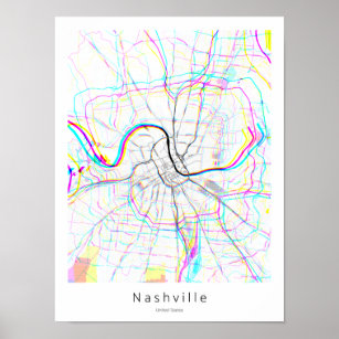 Nashville Tennessee Abstract Minimal Simple Map Poster
