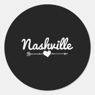 Nashville Tennessee Arrow He Music City Classic Round Sticker