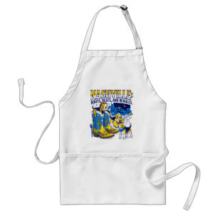 Nashville Tennessee Boots Beats and Beagles Adult Apron