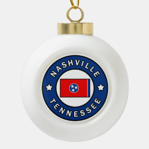 Nashville Tennessee Ceramic Ball Christmas Ornament