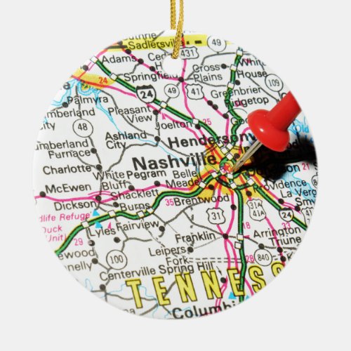 Nashville Tennessee Ceramic Ornament