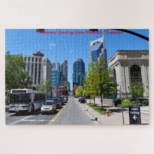 Nashville Tennessee Christmas Greetings Jigsaw Pu Jigsaw Puzzle