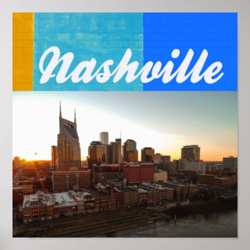Nashville Tennessee City Scape Beautiful Poster