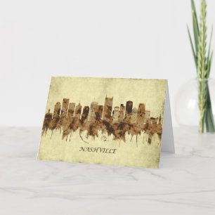 Nashville Tennessee Cityscape Holiday Card