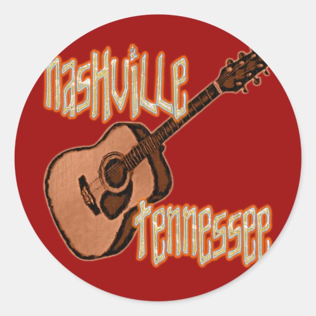 NASHVILLE TENNESSEE CLASSIC ROUND STICKER (Front)