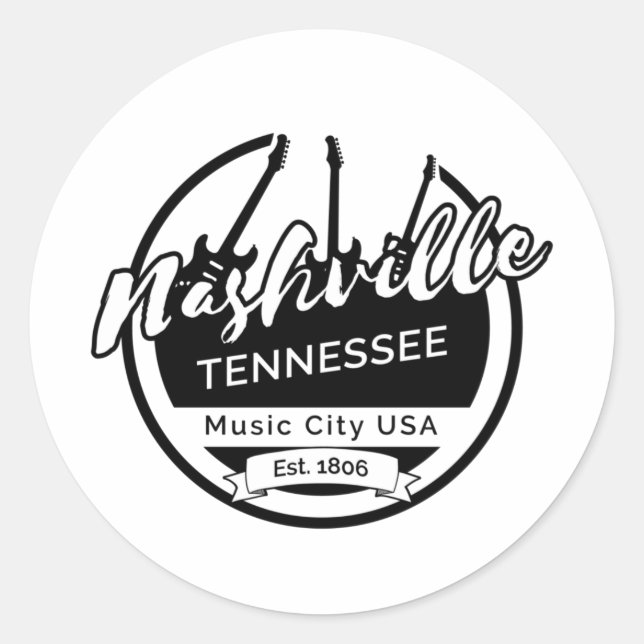 Nashville Tennessee   Classic Round Sticker (Front)