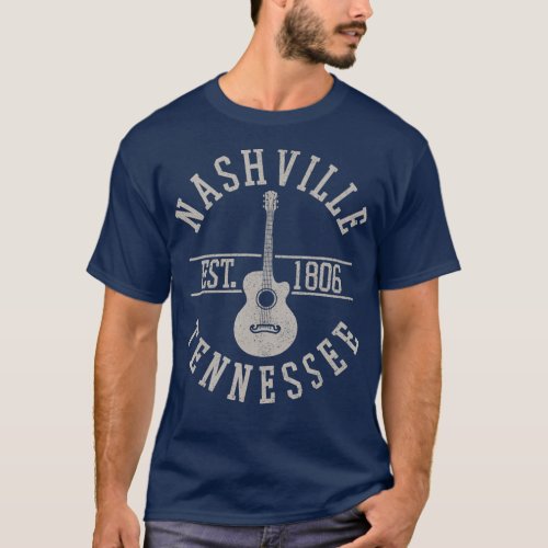 Nashville Tennessee Country Music City Guitar T_Shirt
