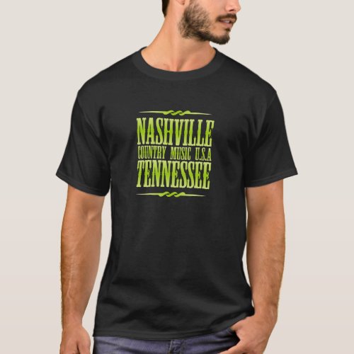 Nashville  Tennessee Country Music green T_Shirt