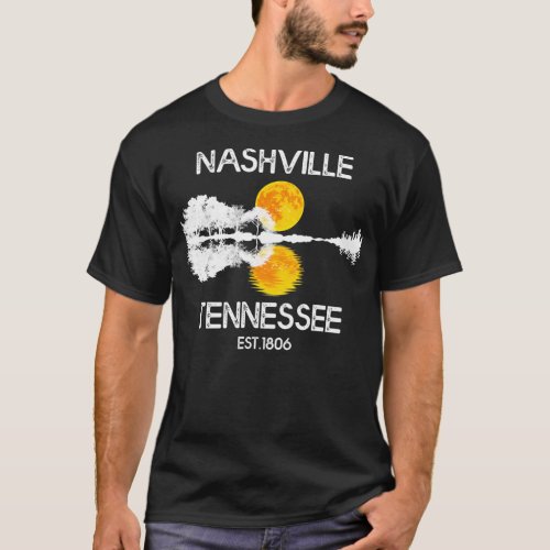 Nashville Tennessee Country Music Guitar Lake T_Shirt