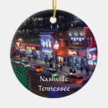 Nashville Tennessee Downtown Honky Tonks Ceramic Ornament at Zazzle