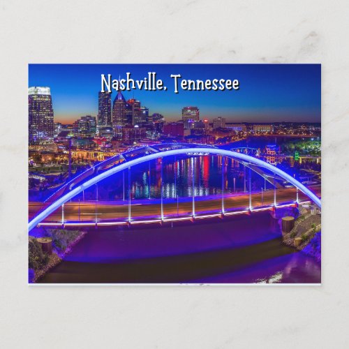 Nashville Tennessee Downtown Lights Postcard