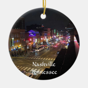 Nashville Tennessee Downtown Music Row Ceramic Ornament