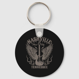 Nashville Tennessee Guitar Country Music City Wome Keychain