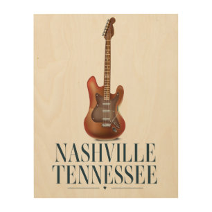 Nashville Tennessee Guitar travel poster