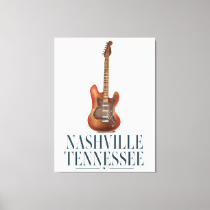 Nashville Tennessee Guitar travel poster Canvas Print