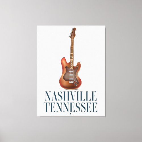 Nashville Tennessee Guitar travel poster Canvas Print