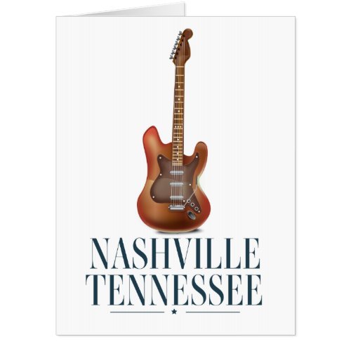 Nashville Tennessee Guitar travel poster Card